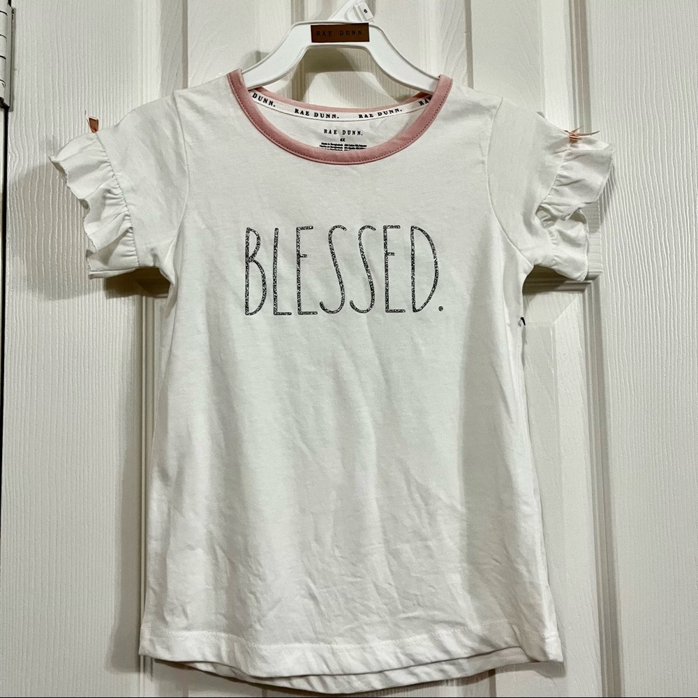NWOT Rae Dunn girls’ t-shirt “Blessed” size 6x